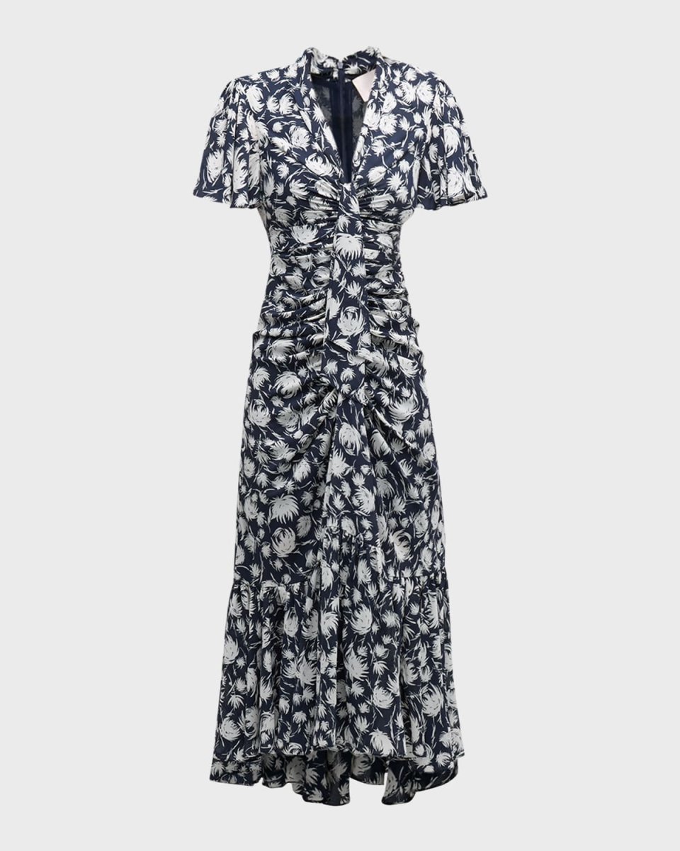 Peeta Graphic Floral-Print Midi Dress