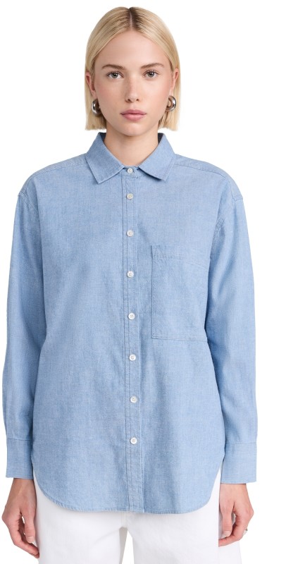 AYR The Deep End Button Down Shirt Indigo Oxford