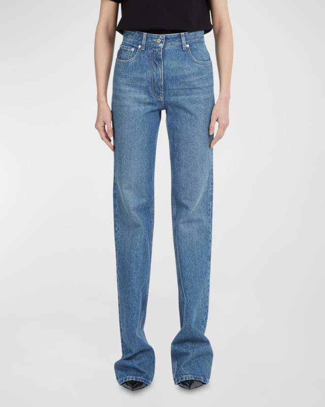 Straight-Leg Denim Trousers