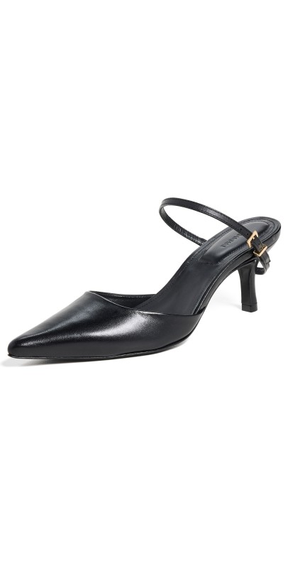 SIMKHAI Kieran Leather Mini Buckle Pumps Black