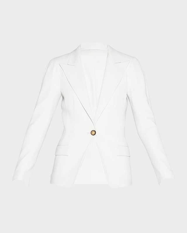 Viscose Cady Single-Breasted Blazer