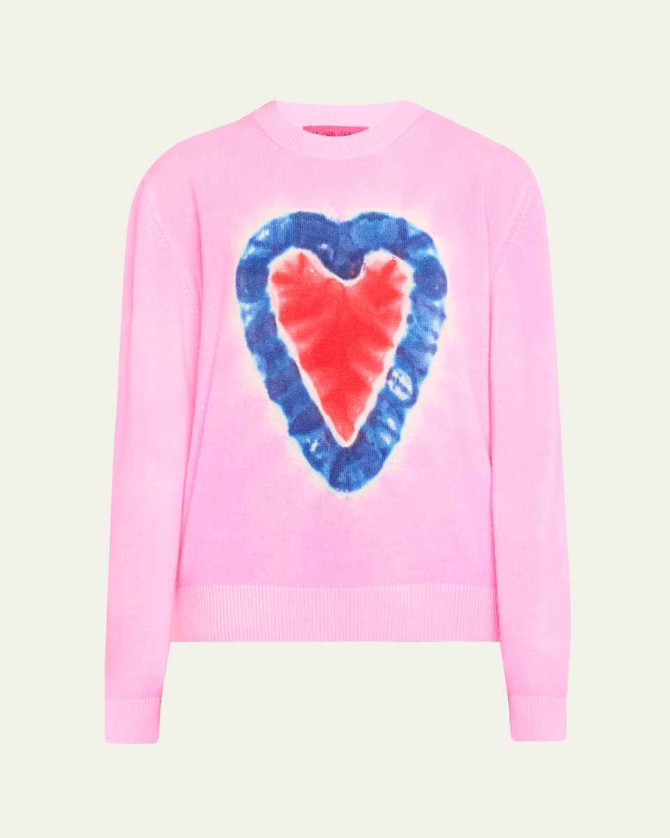 Heart Tie-Dye Cashmere Sweater
