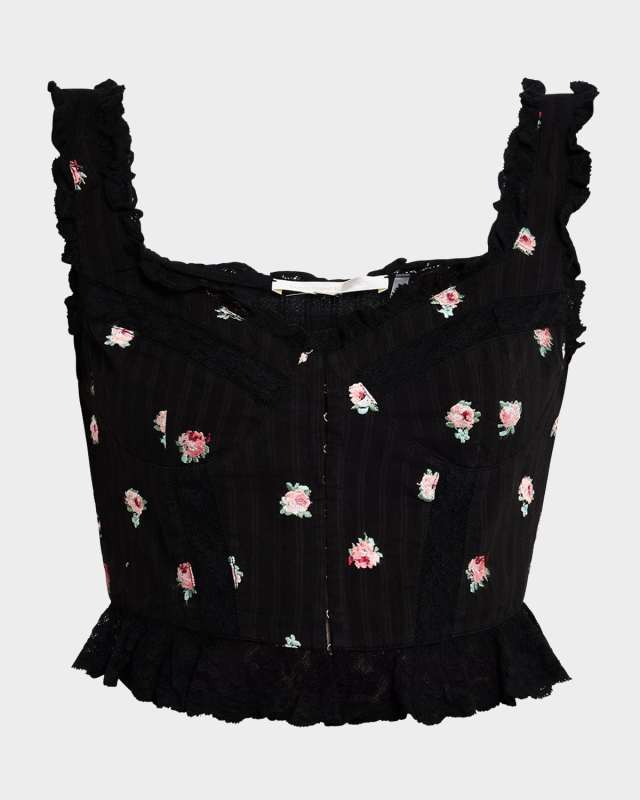 Galette Embroidered Floral Top