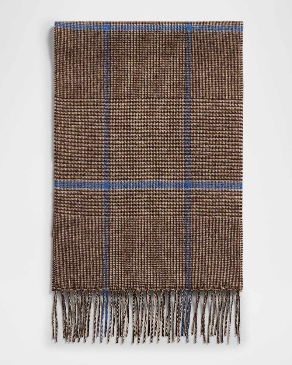 Men's Illinois Silk and Cashmere Houndstooth Scarf