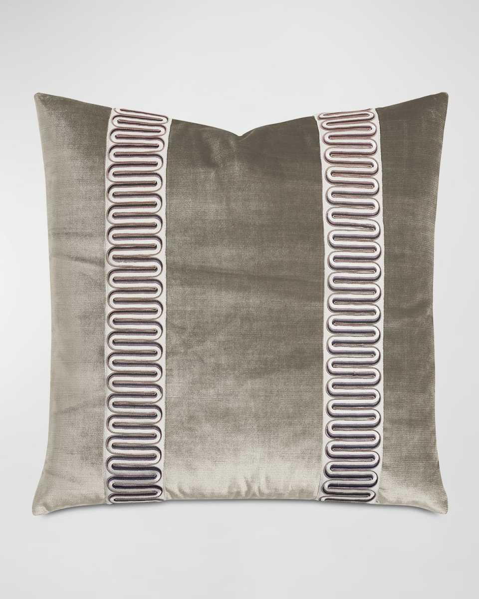 Velda Embroidered Border Decorative Pillow, 22" Square