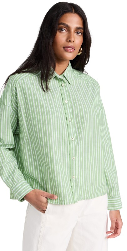 XIRENA Riley Shirt Matcha Stripe