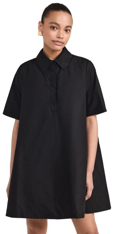 English Factory A-linehortleevehirt Dress Black