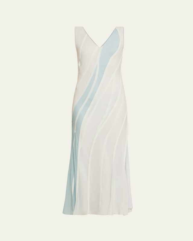 Wave Paneled Maxi Dress