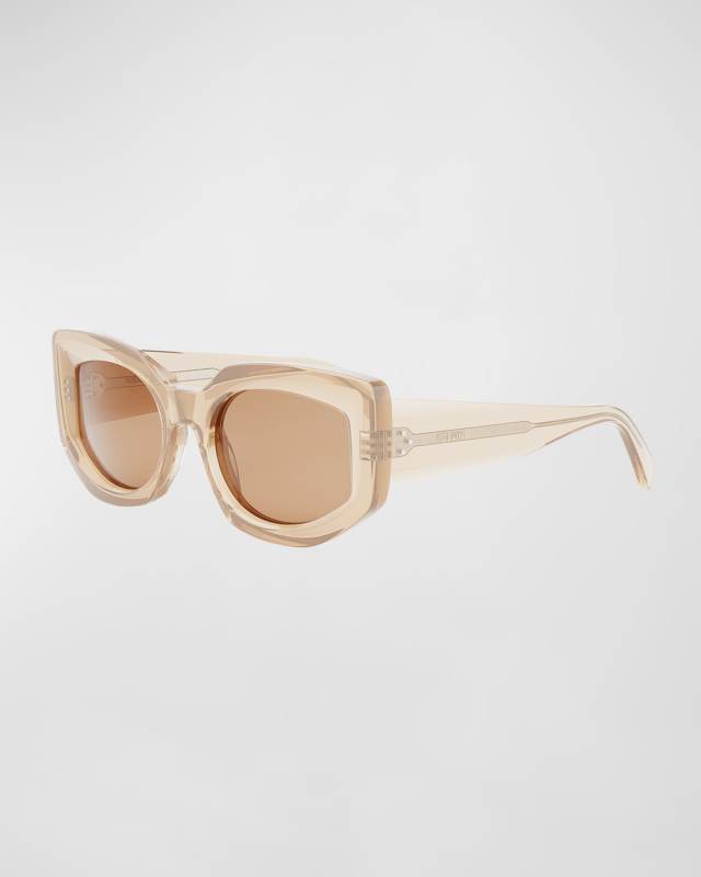 Bold 3 Dots Acetate Butterfly Sunglasses