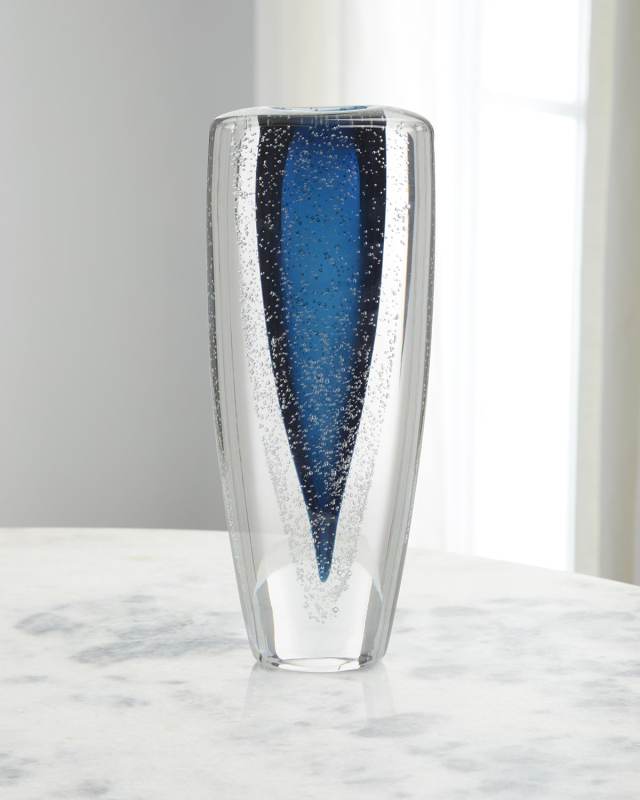 Sapphire Blue Handblown Glass Vase I