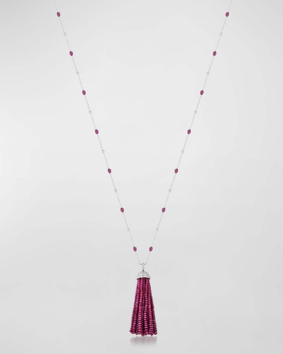 Ruby and Diamond Tassel Necklace