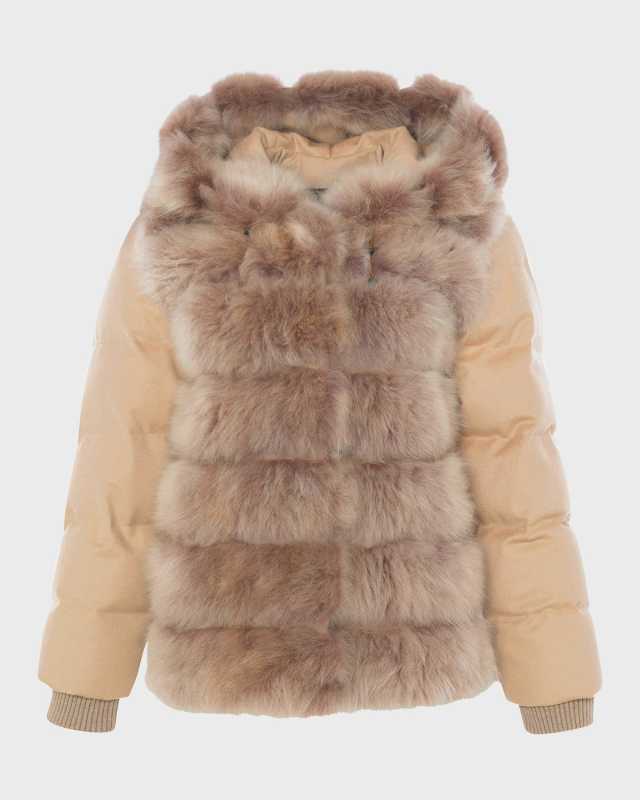 Cashmere Down Parka Jacket with Select Cashmere Goat