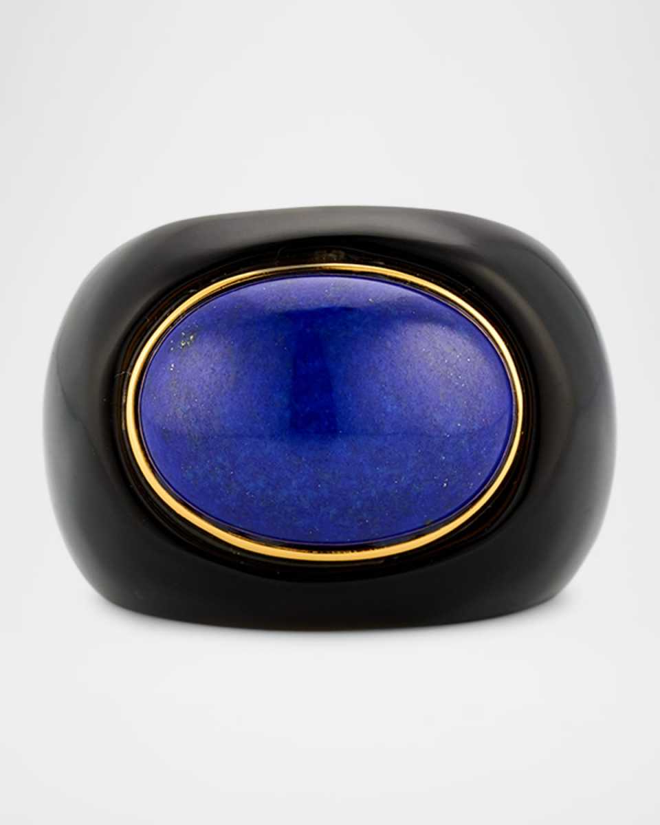 Lapis and Black Obsidian Ring