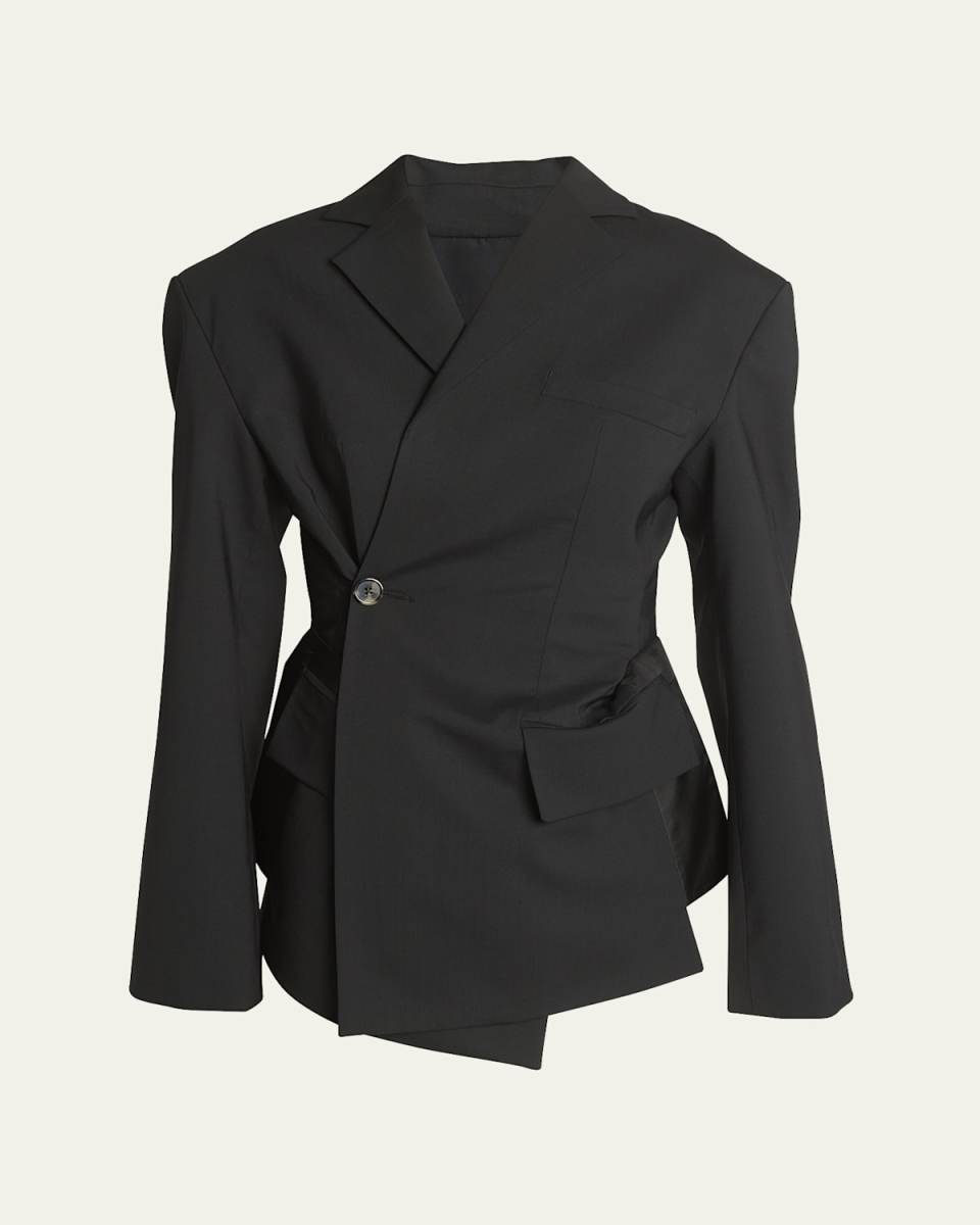 Backless Single-Breasted Jacket with Ties