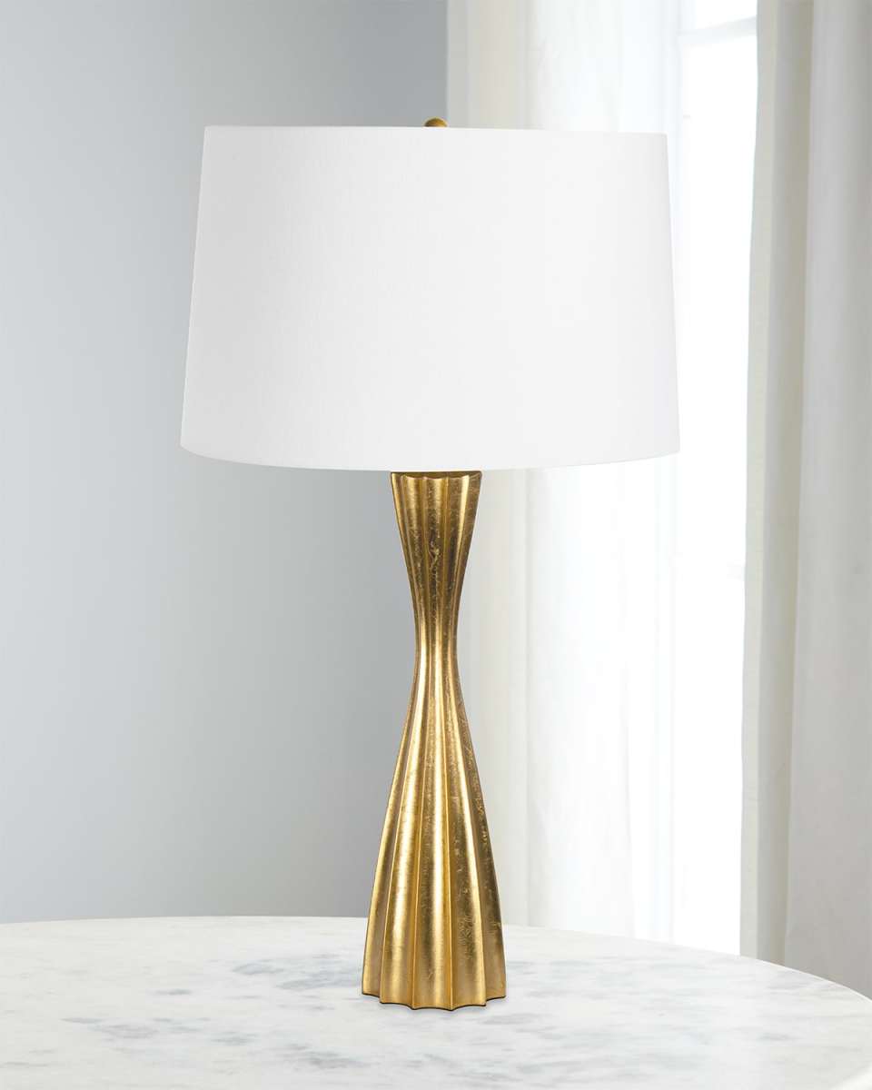 Naomi Resin Table Lamp, Gold Leaf
