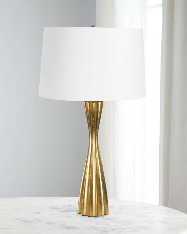 Naomi Resin Table Lamp, Gold Leaf