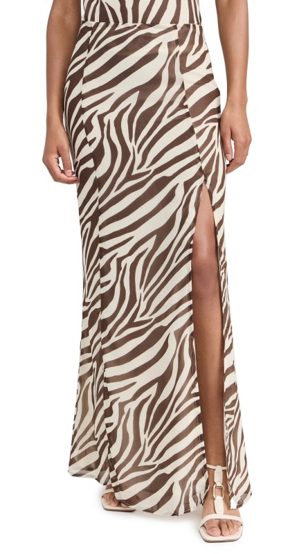 Runaway the Label Belina Maxi Skirt Zebra Chocolate