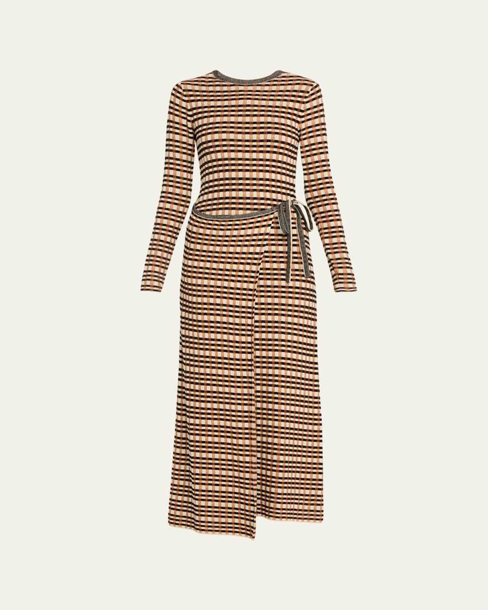Anouk Check Jacquard Wrap Dress