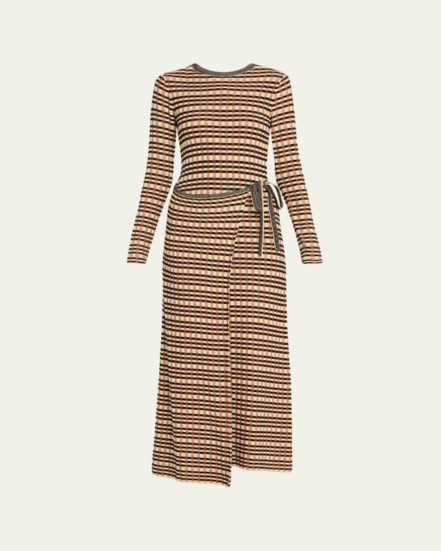 Anouk Check Jacquard Wrap Dress