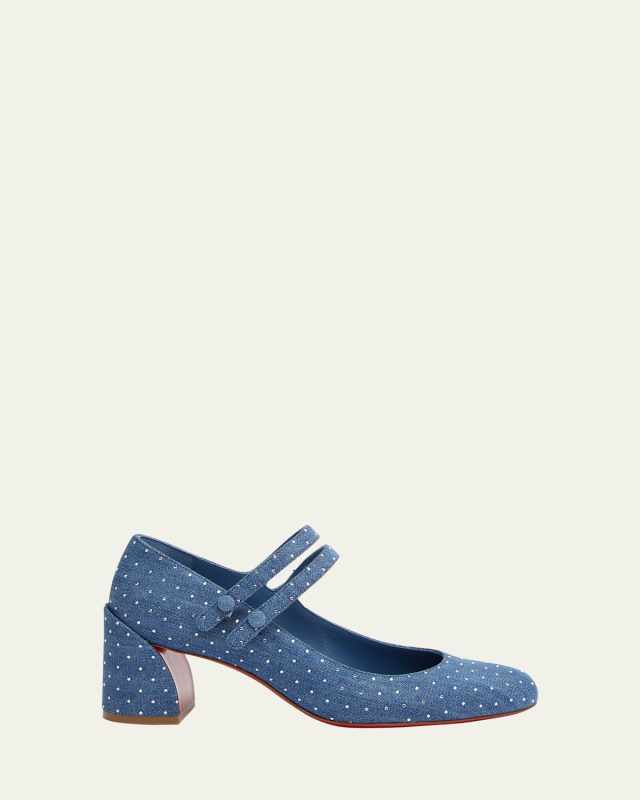 Miss Jane Strass Red Sole Mary Jane Pumps
