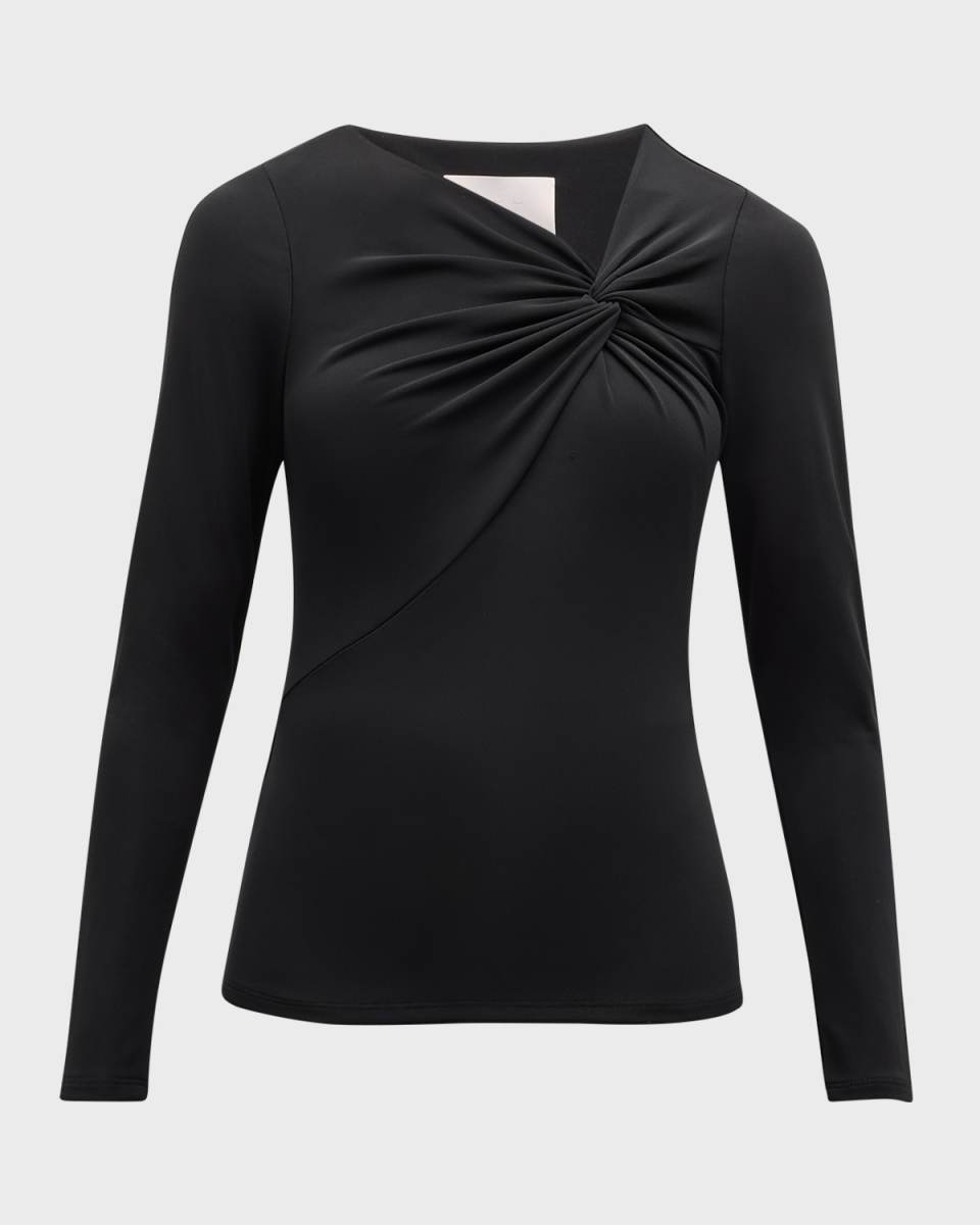 Jolene Gathered Long-Sleeve Top