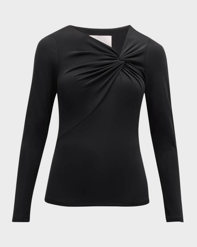 Jolene Gathered Long-Sleeve Top