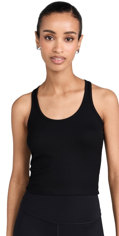 Splits59 Ashby Rib Crop Tank Black