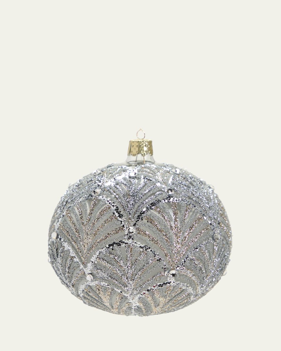 Transparent Silver Glitter Deco Ball Christmas Ornament