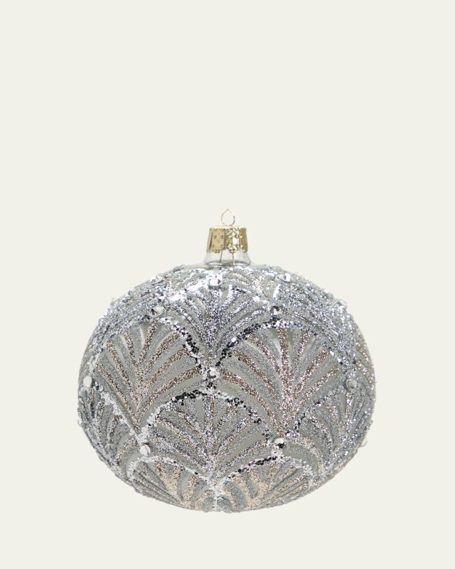 Transparent Silver Glitter Deco Ball Christmas Ornament