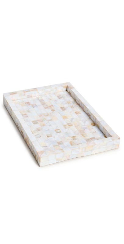 Tizo Design Tray 12x8 Mother of Pearl Whit