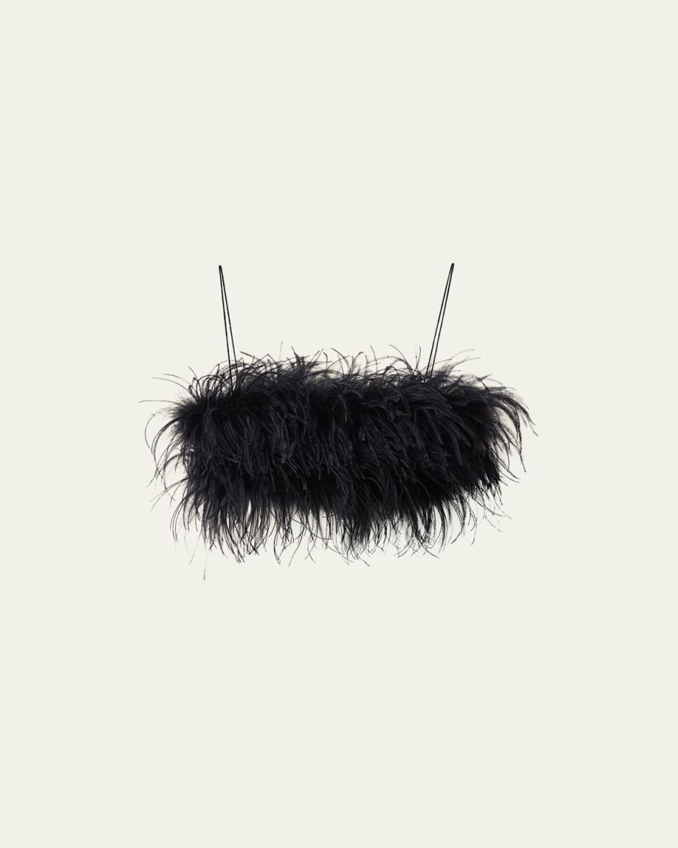 Feather-Trimmed Wool Tank Top
