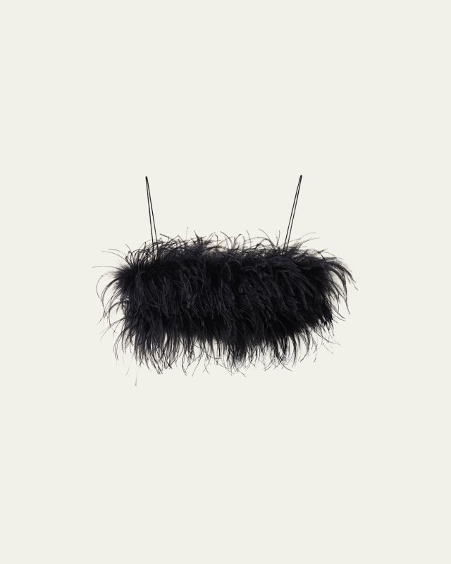 Feather-Trimmed Wool Tank Top