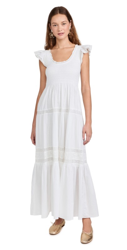 LoveShackFancy Chessie Dress True White
