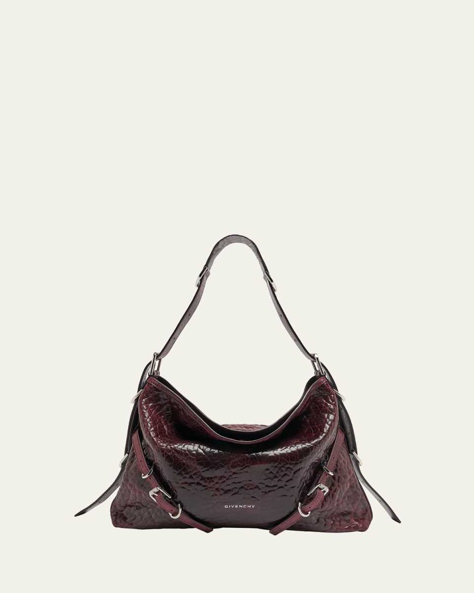 Voyou Medium Shoulder Bag in Crackled Patent Leather