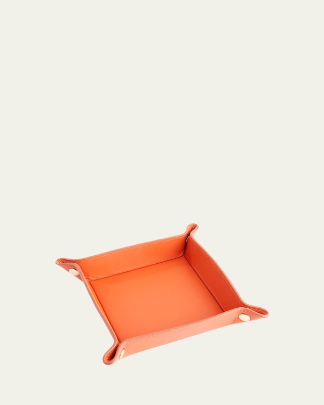 Monogrammed Leather Catchall Valet Tray