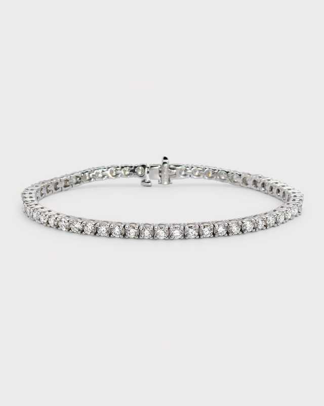 18K White Gold Diamond Tennis Bracelet, 7"L, 5.3tcw