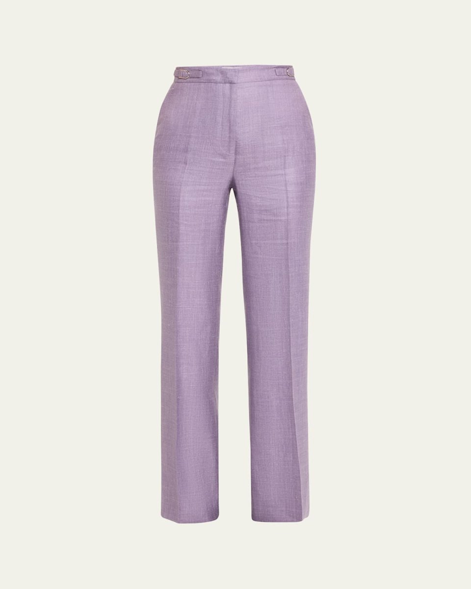 Vesta Mid-Rise Buckle-Waist Wide-Leg Pants