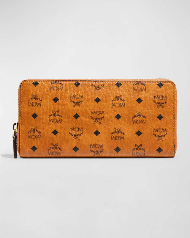 Logo-Embossed Large Zip Wallet