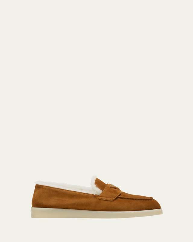 St Tropez Suede Shearling Loafers