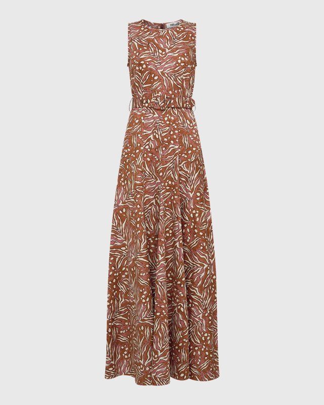 Elliot Abstract-Print Cotton-Linen Maxi Dress