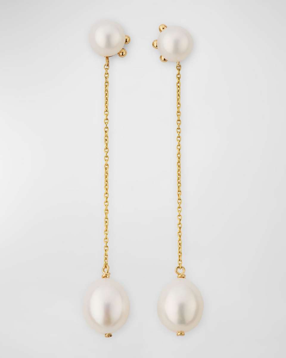 14K Pearl Bubble Drop Earrings