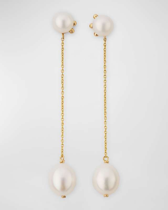 14K Pearl Bubble Drop Earrings