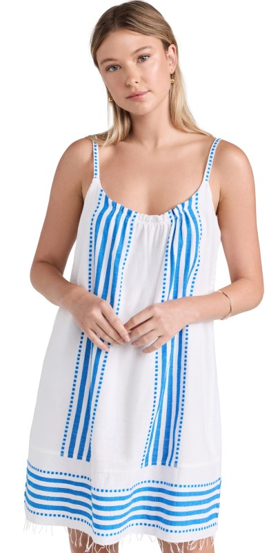 Lemlem Zina Swing Dress Eshe Blue