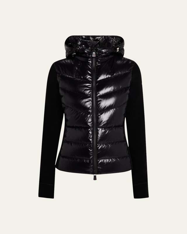Puffer Polar Fleece Zip-Up Cardigan