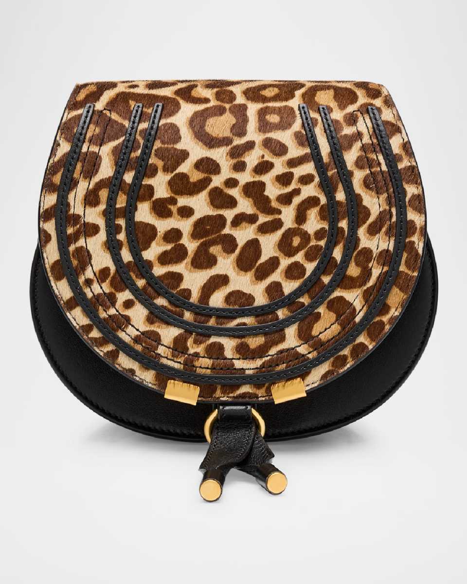 Marcie Small Crossbody Bag in Leopard-Print Calf Hair