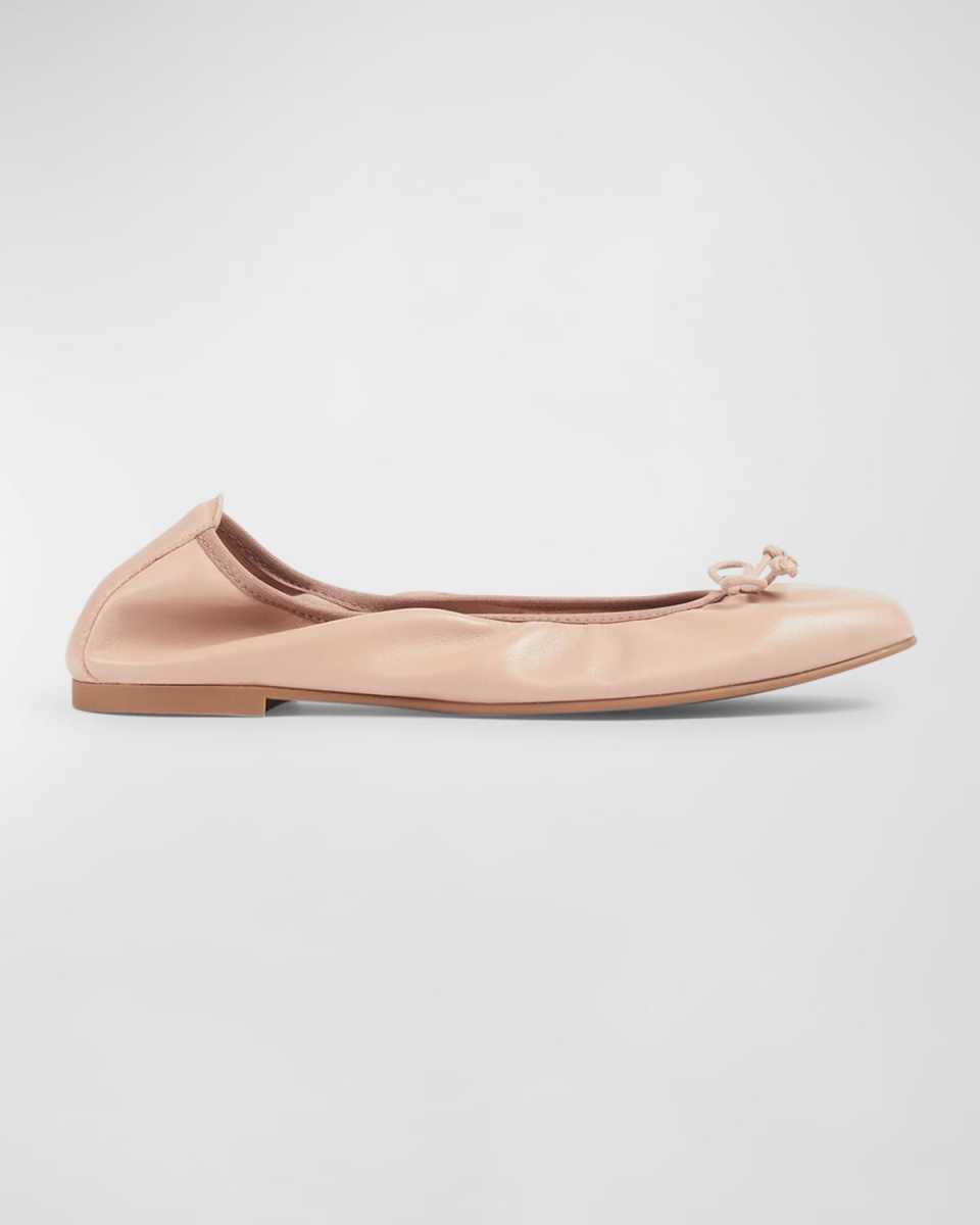 Trilly Leather Bow Classic Ballerina Flats