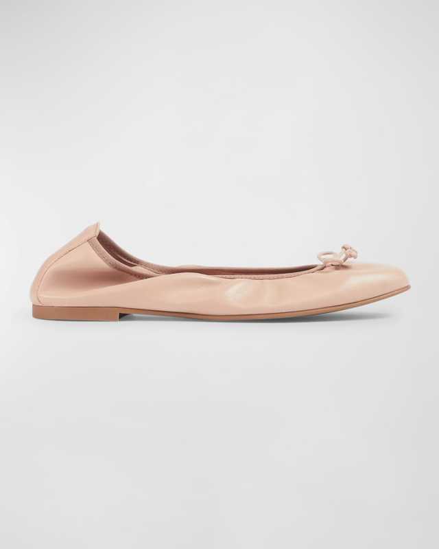 Trilly Leather Bow Classic Ballerina Flats