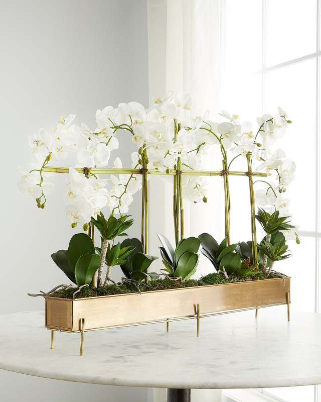Rows Of Orchids Faux-Floral Arrangement