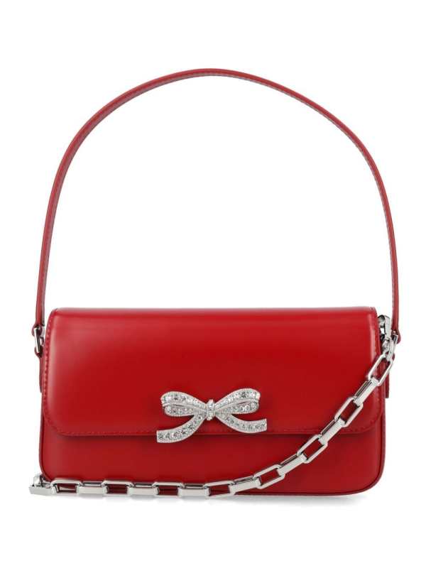 bow-detail leather tote bag