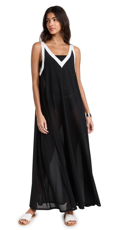 STAUD Aveline Dress Black/White